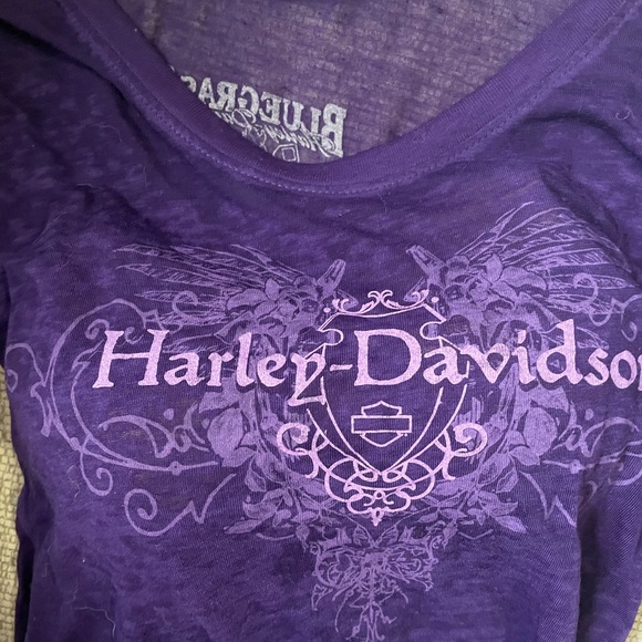 Lightweight sheer Purple long sleeve Harley Davidson shirt - Picture 7 of 8